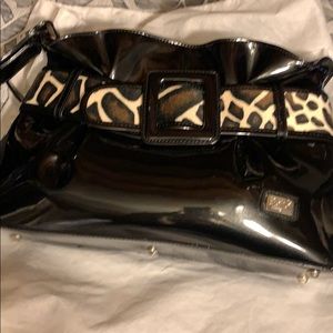 Beijo dk brown purse w/ animal print accents! EUC